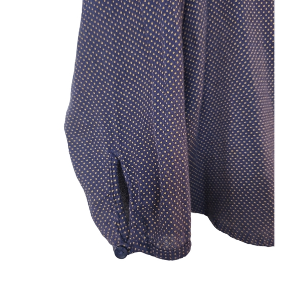Old Navy Popover Blouse Deep Purple with Gold Polka Dots, Size S - Picture 4 of 4